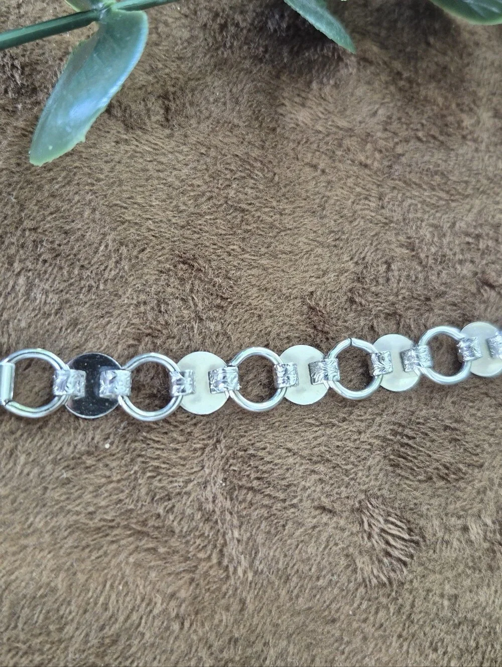 Vintage Classic Silver-Tone Coin Link Bracelet - Women